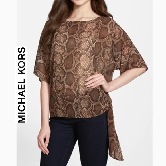 NWT ~ MICHAEL KORS OVERSIZED SNAKE PRINT TOP sz S - Picture 1 of 8